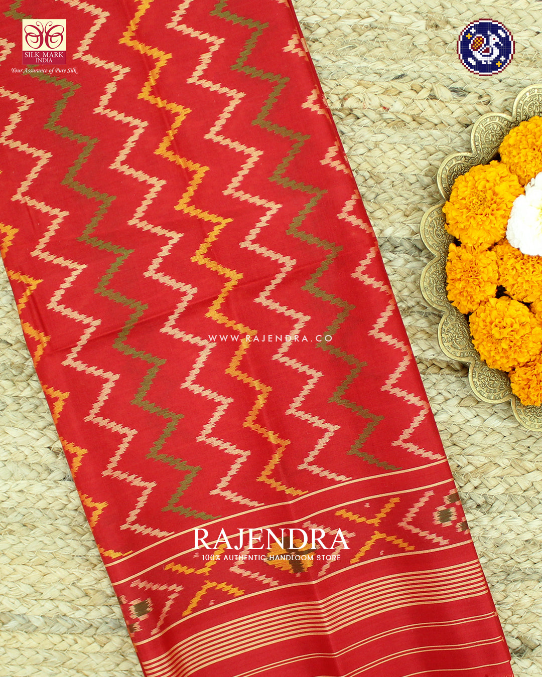 Traditional Laheriya Design Red Rajkot Patola Dupatta