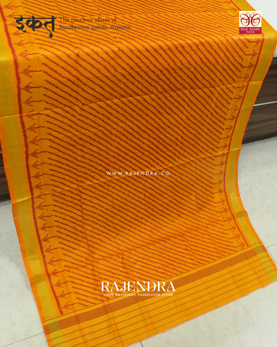 Exclusive Laheriya Design Single Ikat Rajkot Patola Dupatta