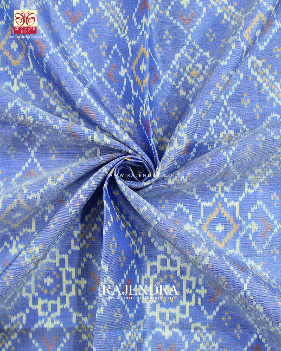 Traditional Manekchowk Design Light Blue and Green Single Ikat Rajkot Patola Saree