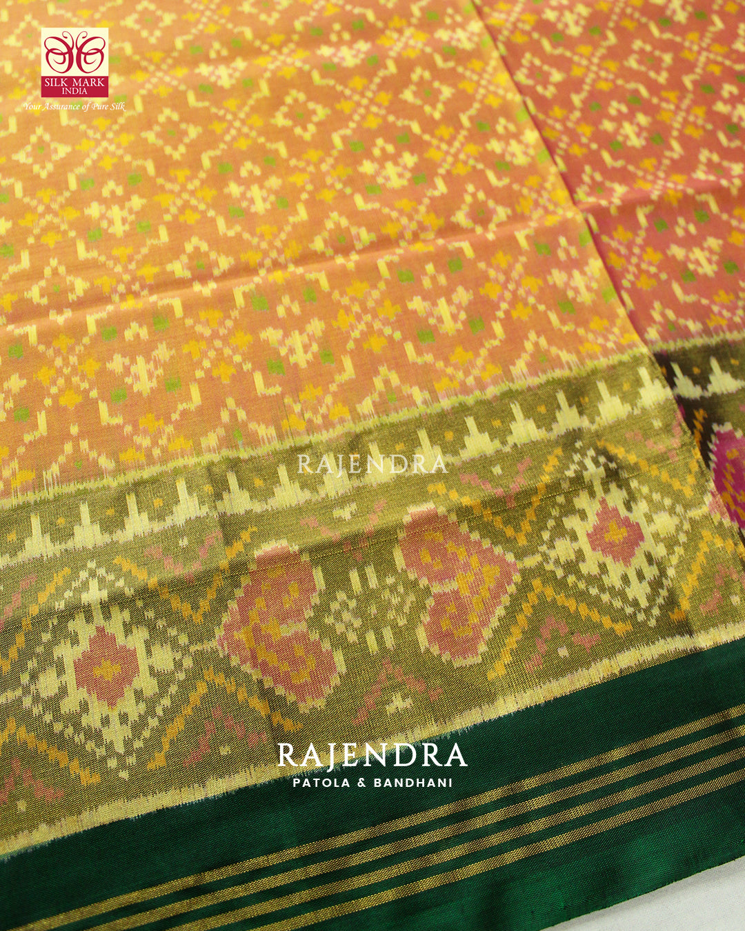 Traditional Buttonful Bhat Single Ikat Rajkot Patola Saree