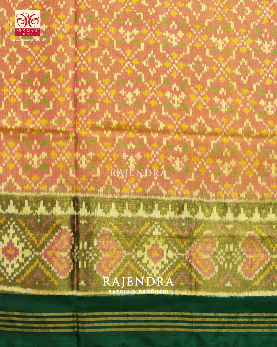 Traditional Buttonful Bhat Single Ikat Rajkot Patola Saree