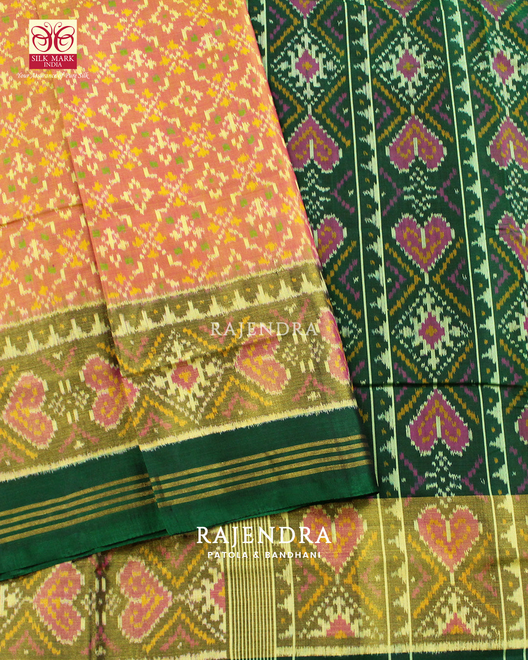 Traditional Buttonful Bhat Single Ikat Rajkot Patola Saree