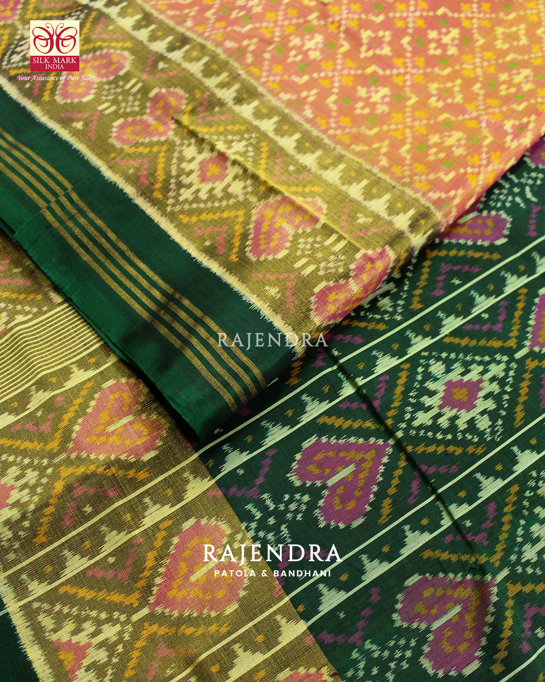Traditional Buttonful Bhat Single Ikat Rajkot Patola Saree