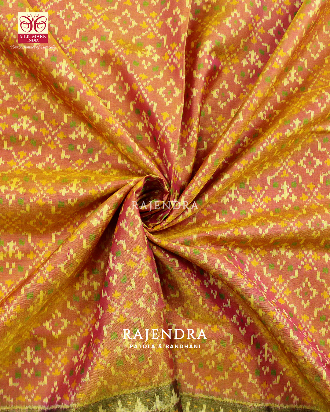 Traditional Buttonful Bhat Single Ikat Rajkot Patola Saree
