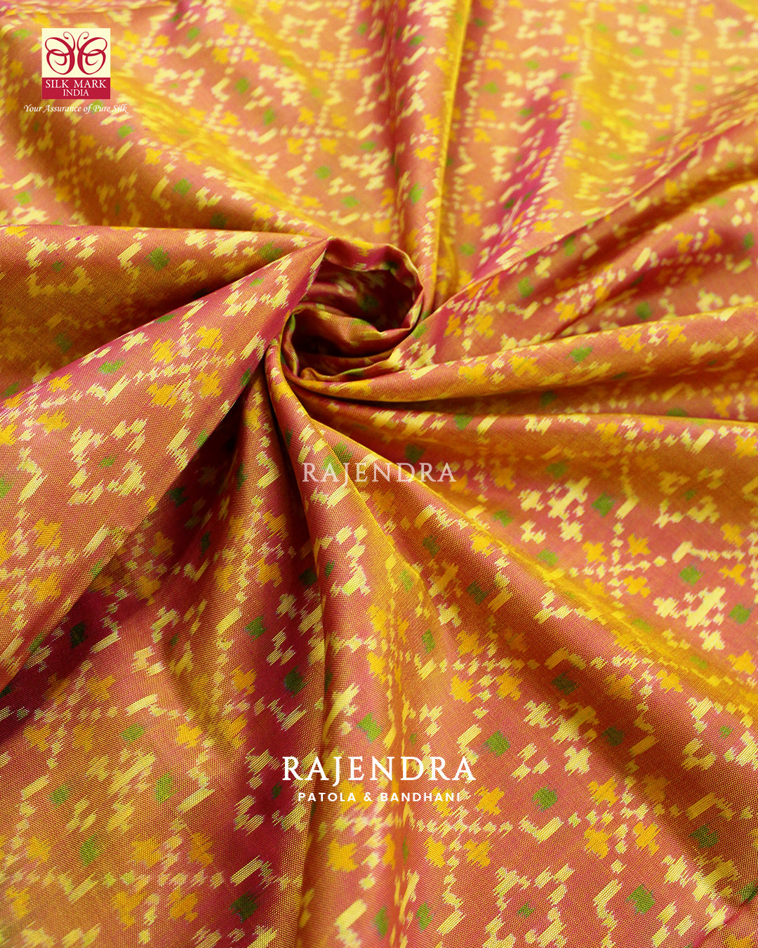 Traditional Buttonful Bhat Single Ikat Rajkot Patola Saree