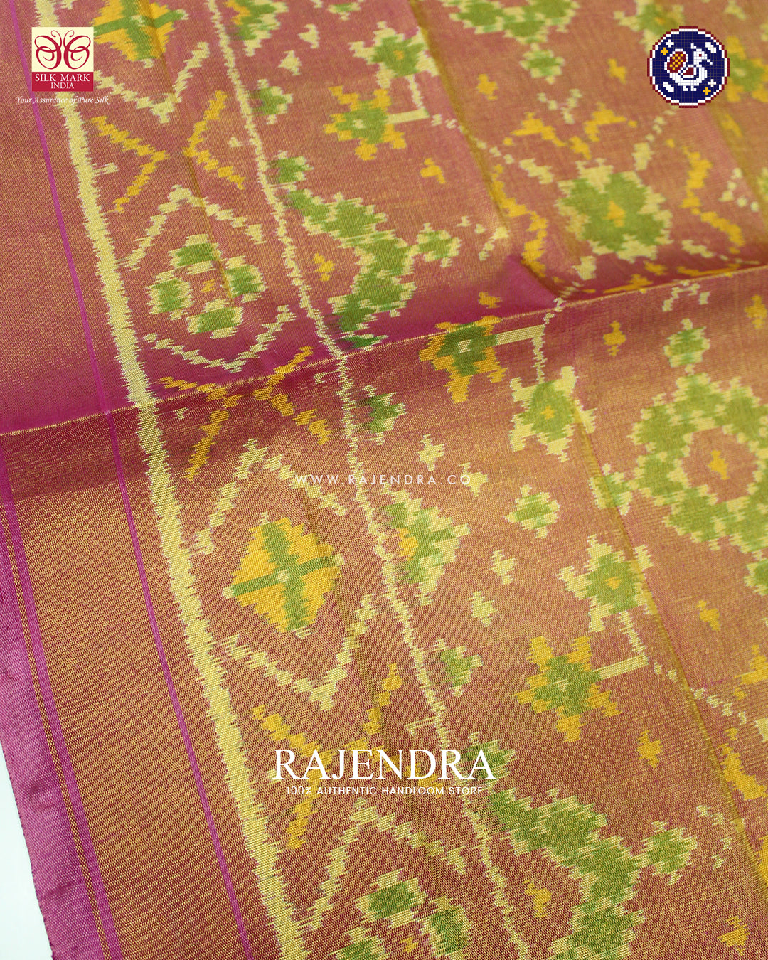 Traditional Panchanda Design Zari Tissue Rajkot Patola Dupatta