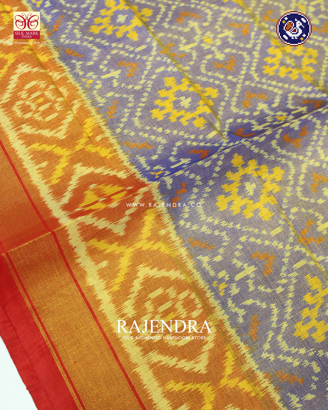 Traditional Panchanda Design Zari Tissue Rajkot Patola Dupatta