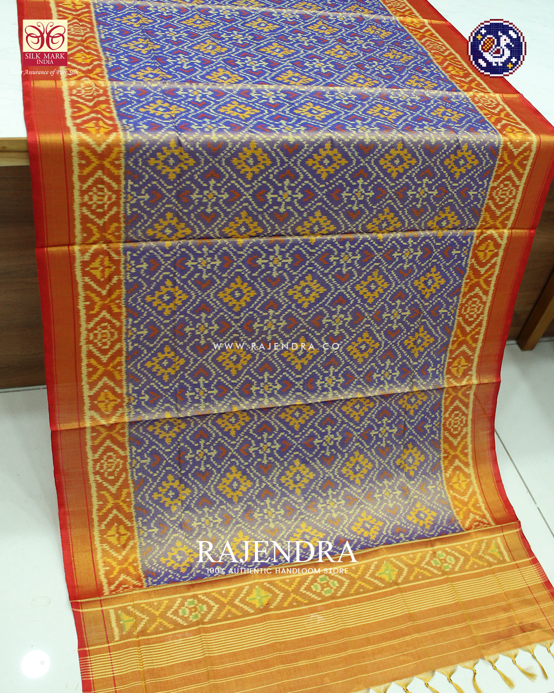 Traditional Panchanda Design Zari Tissue Rajkot Patola Dupatta