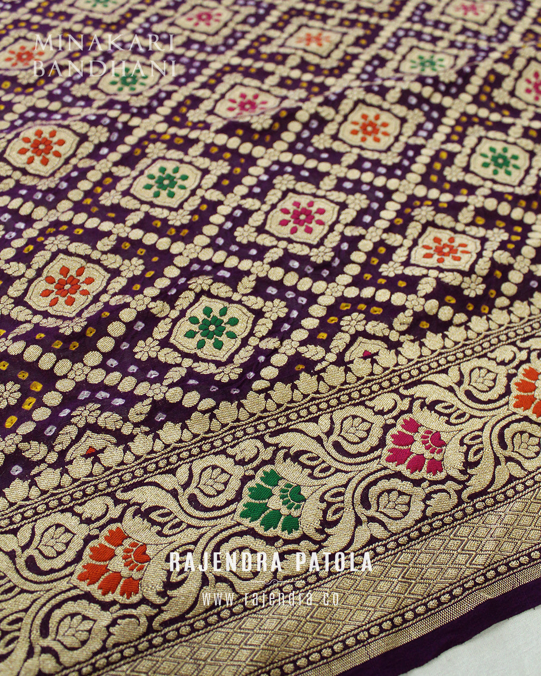 Traditional Minakari Pure Georgette Banarasi Bandhani Saree