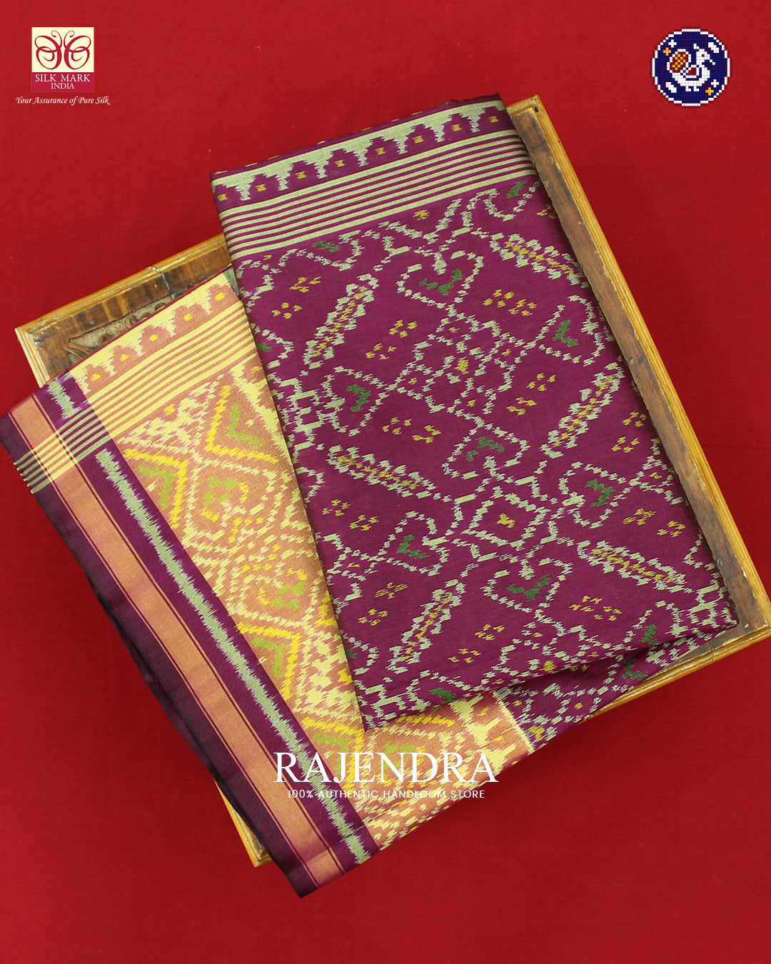 Traditional Manekchowk Design Magenta Pink Rajkot Patola Saree
