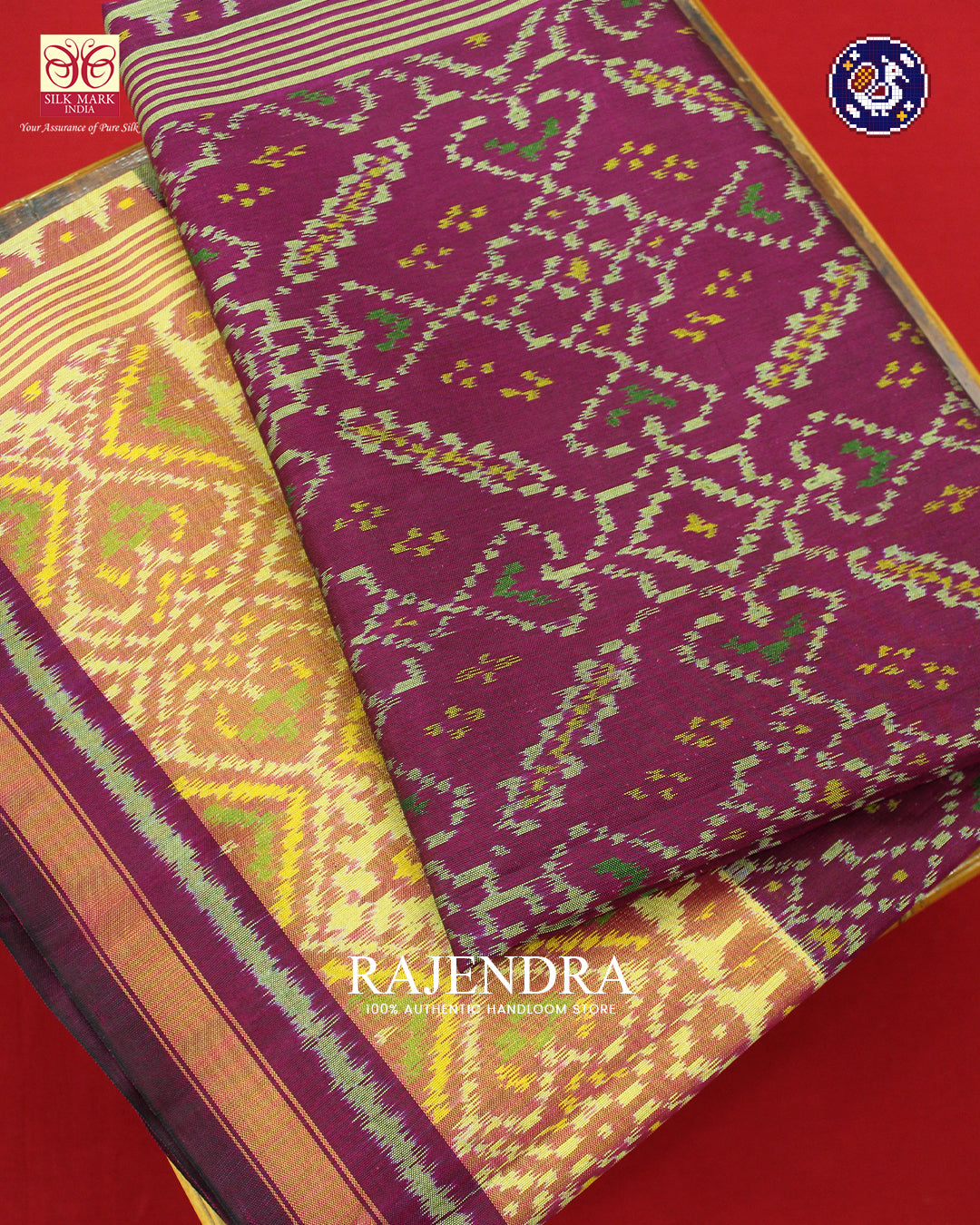 Traditional Manekchowk Design Magenta Pink Rajkot Patola Saree