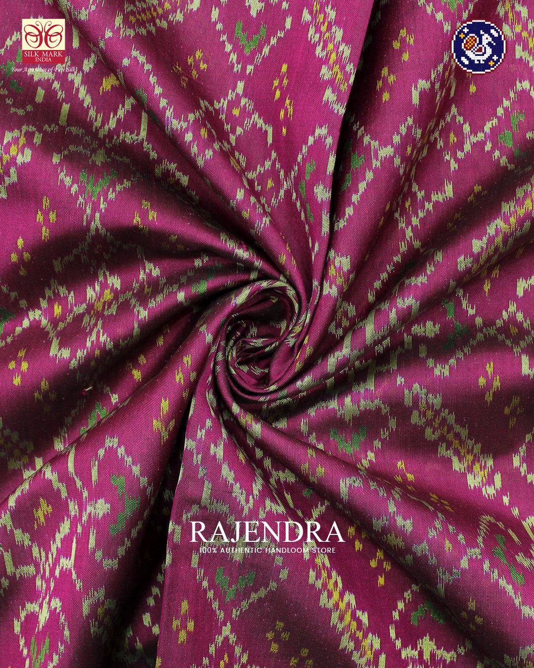 Traditional Manekchowk Design Magenta Pink Rajkot Patola Saree