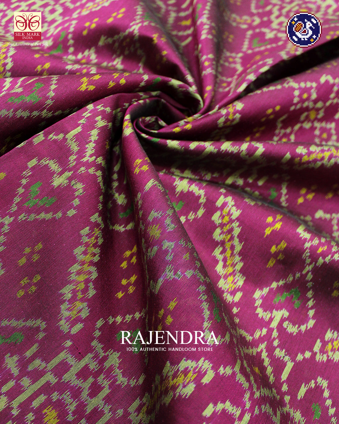 Traditional Manekchowk Design Magenta Pink Rajkot Patola Saree