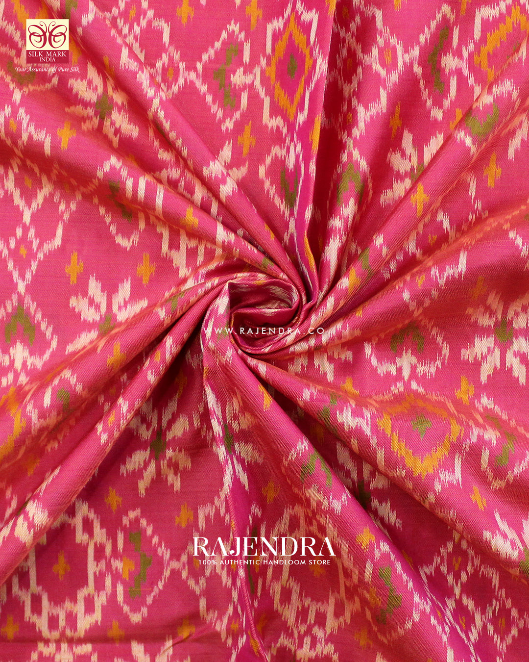 Traditional Manekchowk Design Baby Pink Single Ikat Rajktot Patola Saree