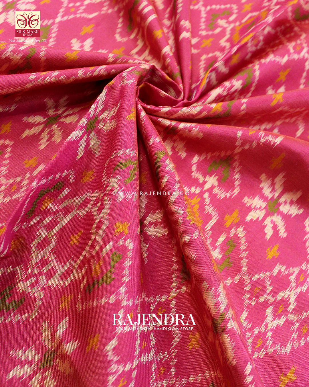 Traditional Manekchowk Design Baby Pink Single Ikat Rajktot Patola Saree