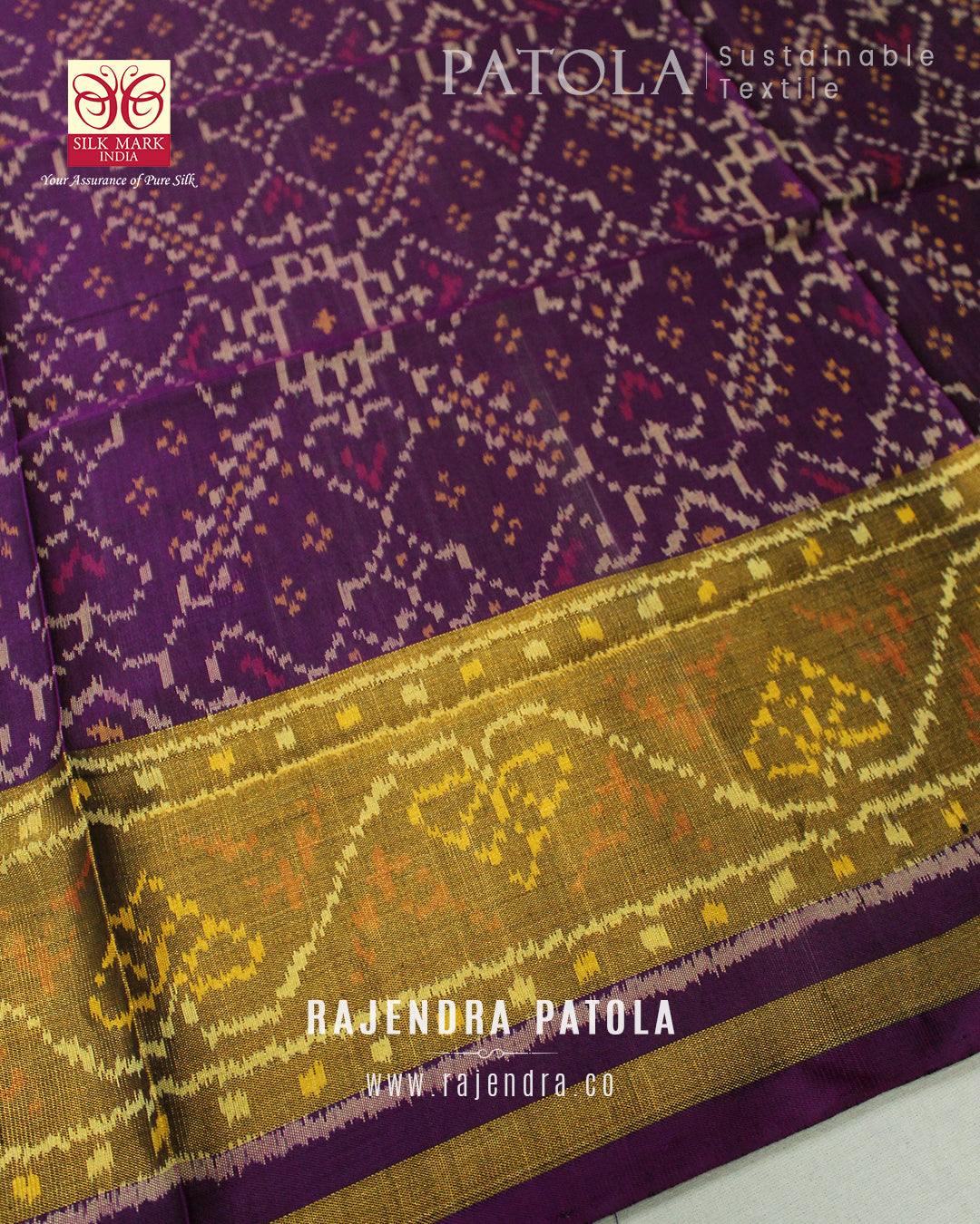 Traditional Manekchowk Bhat Single Ikat Rajkot Patola Dupatta