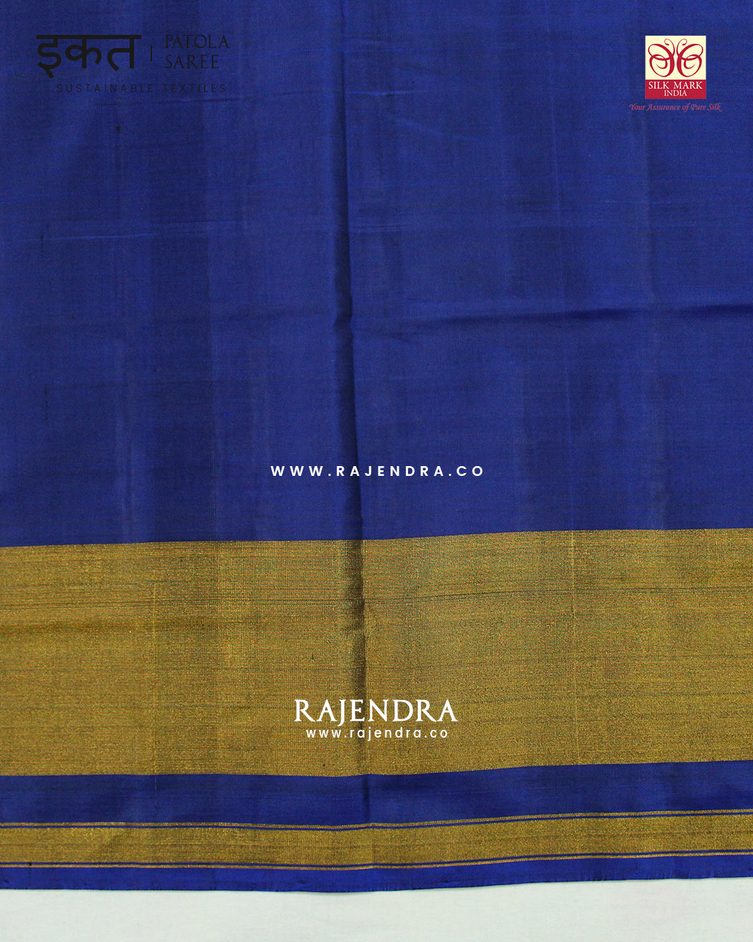 Traditional Manekchowk Design Blue Magenta Single Ikat Rajkot Patola Saree