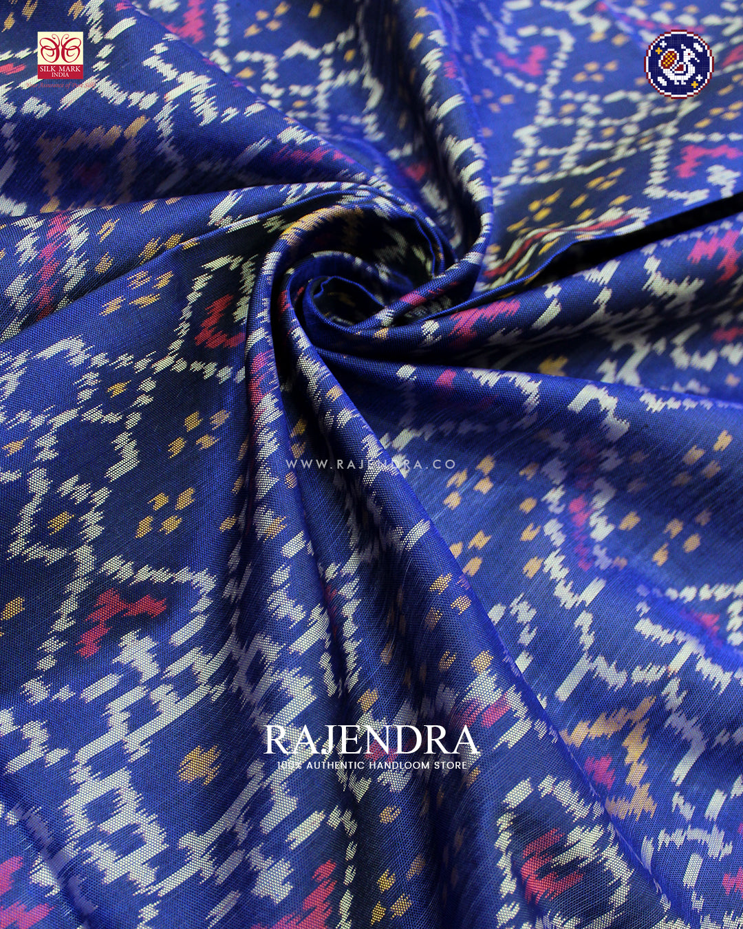 Traditional Manekchowk Design Blue Rajkot Patola Dupatta