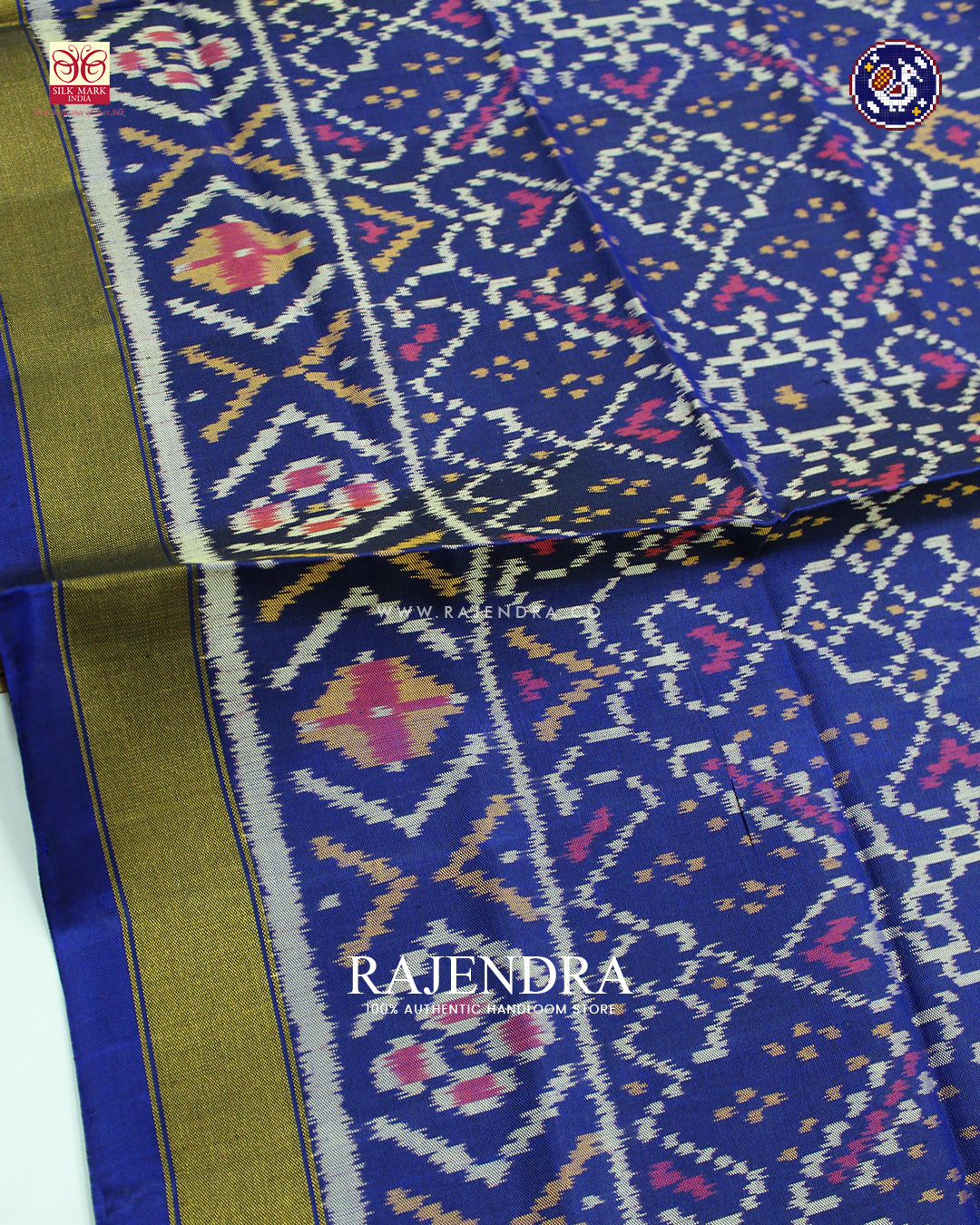 Traditional Manekchowk Design Blue Rajkot Patola Dupatta