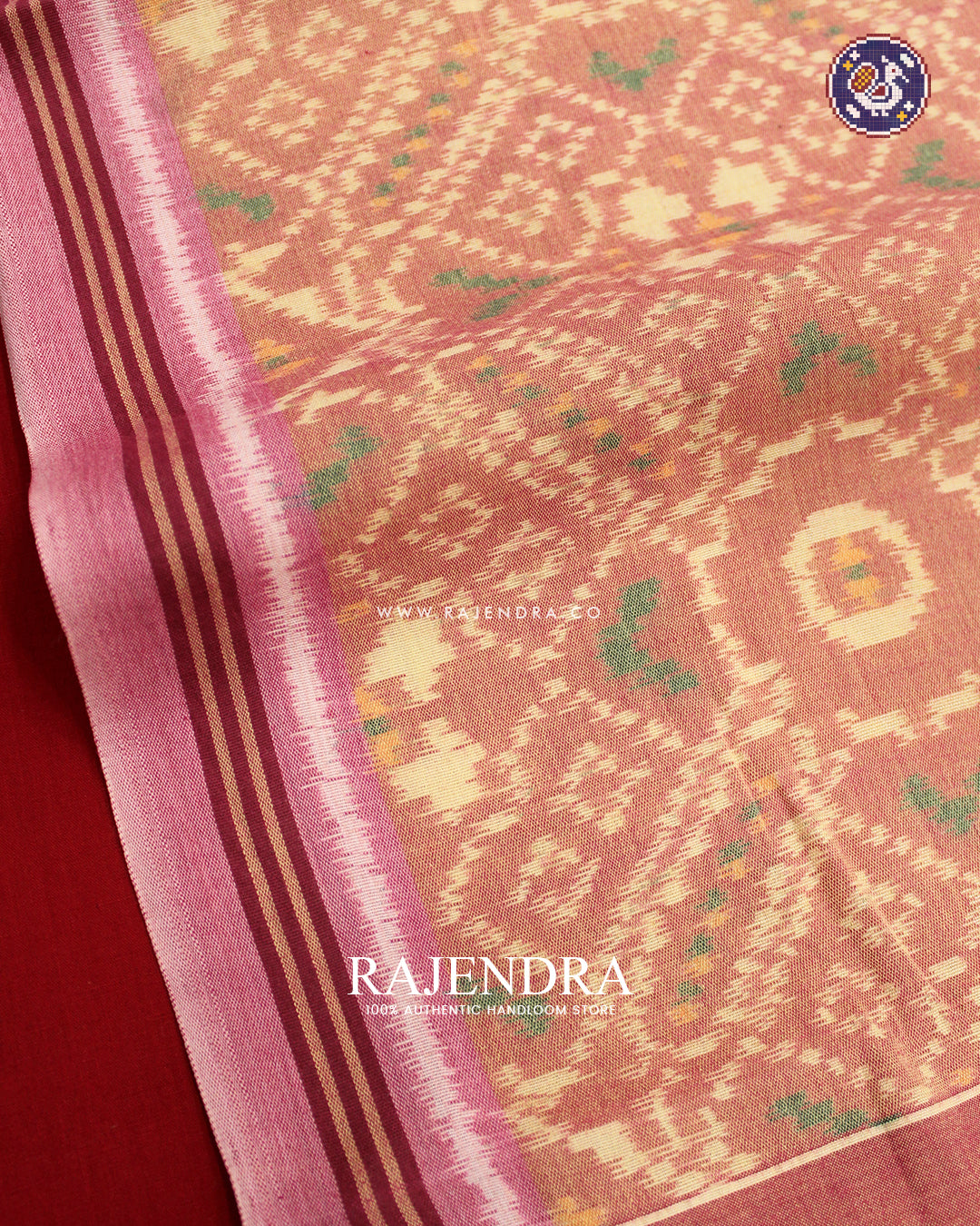 Exclusive Handwoven Manekchowk Design Cotton Patola Stole