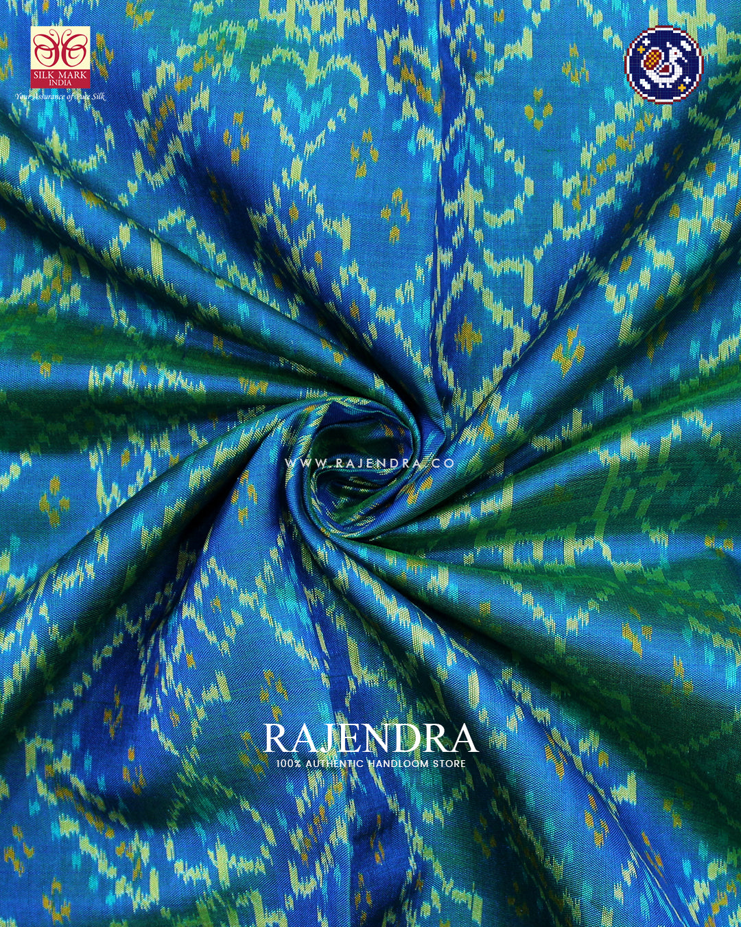 Traditional Manekchowk Design Light Blue Rajkot Patola Saree