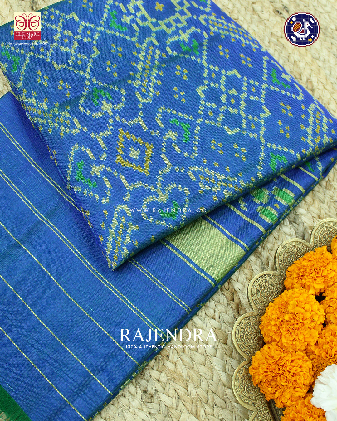 Traditional Manekchowk Design Light Blue Rajkot Patola Dupatta