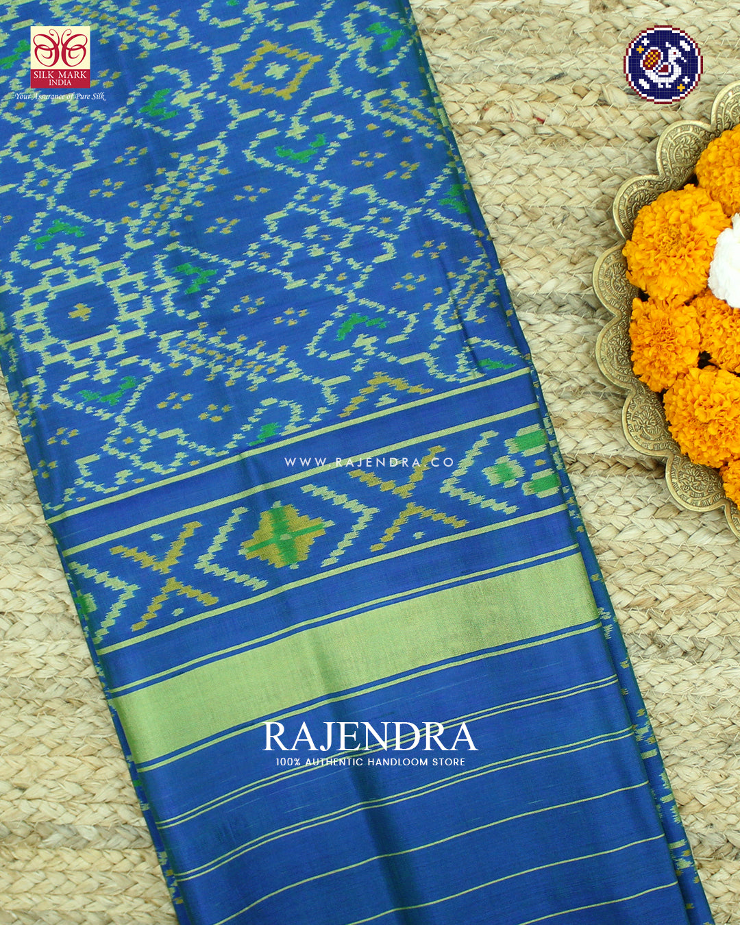 Traditional Manekchowk Design Light Blue Rajkot Patola Dupatta