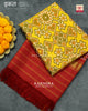 Traditional Manekchowk Red and Yellow Semi Double Ikat Rajkot Patola Dupatta