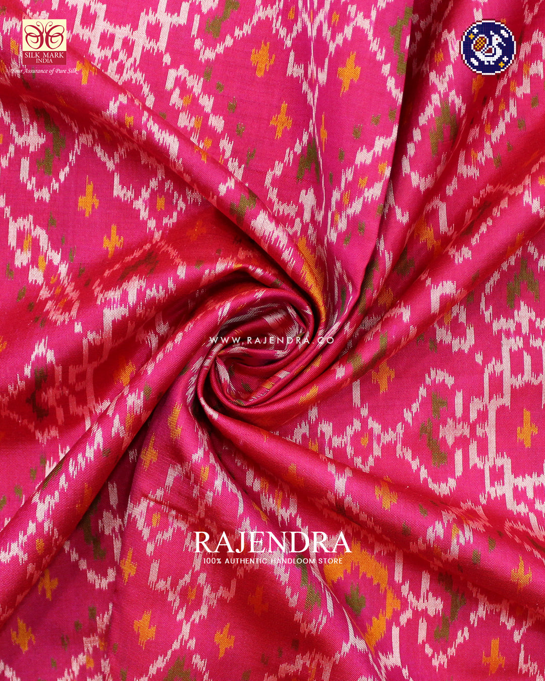 Traditional Manekchowk Design Peach Pink Rajkot Patola Saree