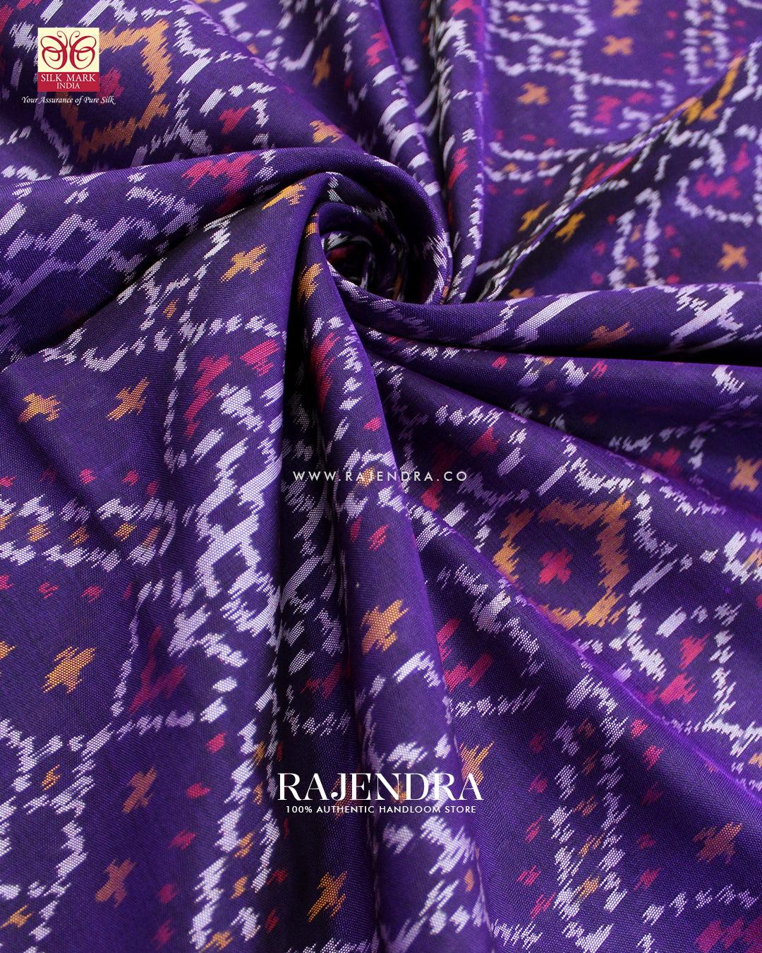 Traditional Manekchowk Design Purple Single Ikat Rajkot Patola Saree
