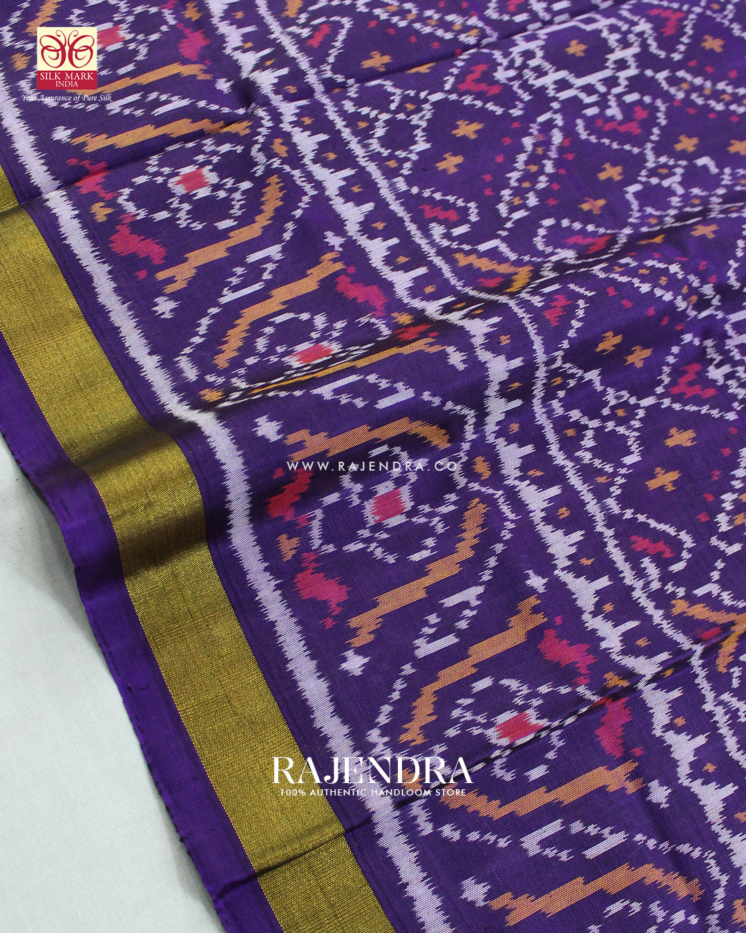 Traditional Manekchowk Design Purple Single Ikat Rajkot Patola Saree