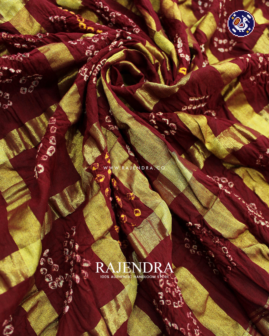Traditional Gharchola Pure Cotton Maroon Bandhani Saree