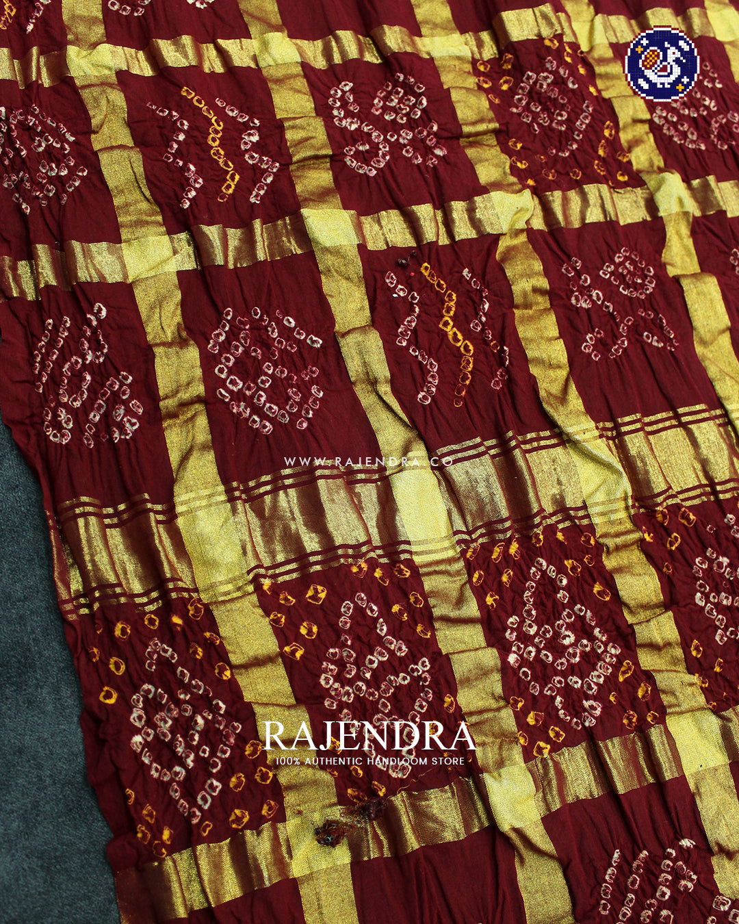 Traditional Gharchola Pure Cotton Maroon Bandhani Saree