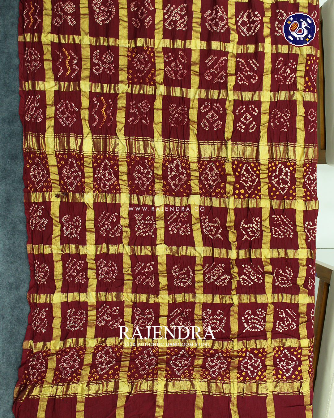 Traditional Gharchola Pure Cotton Maroon Bandhani Saree