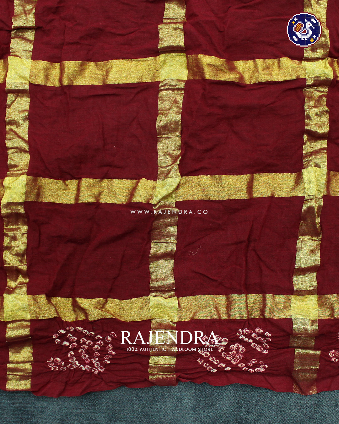 Traditional Gharchola Pure Cotton Maroon Bandhani Saree