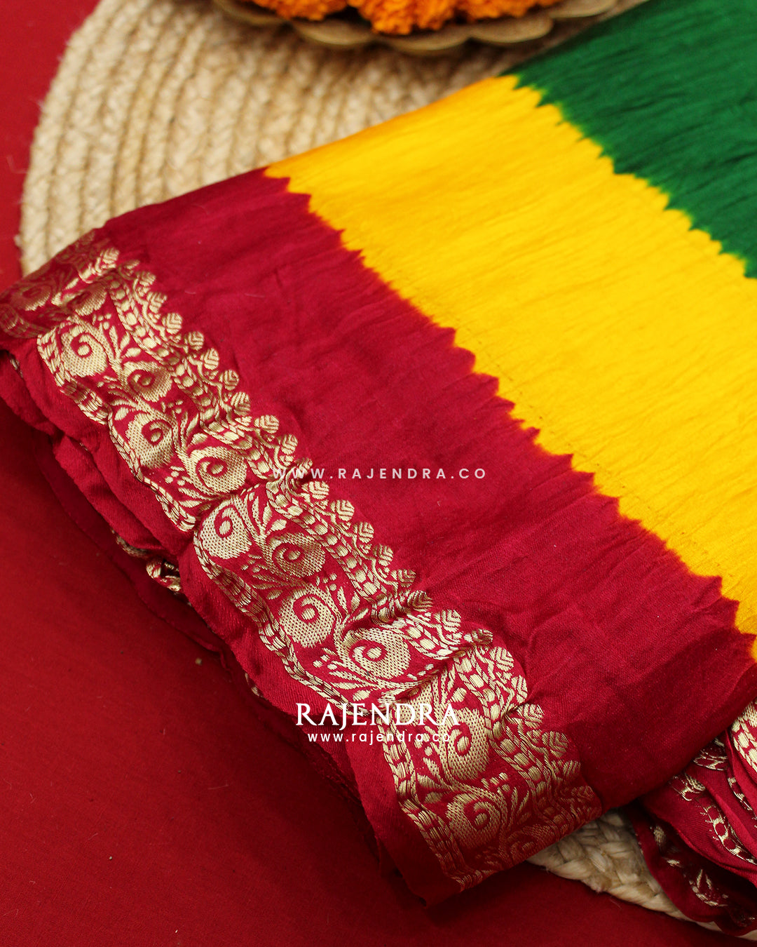 Exclusive Hand Tie-Dye Multicolor Pure Gaji Silk Saree