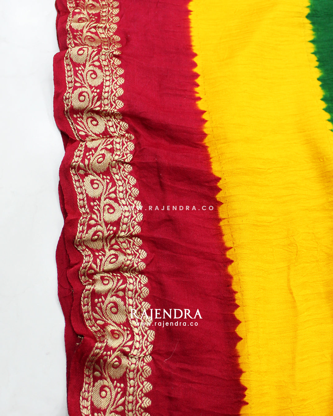 Exclusive Hand Tie-Dye Multicolor Pure Gaji Silk Saree