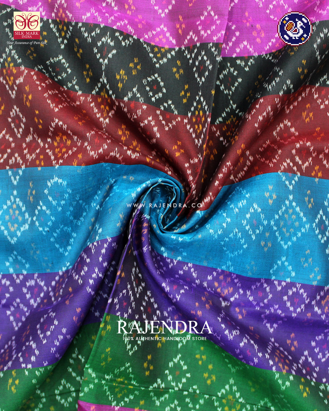 Traditional Bandhani Design Multicolor Single Ikat Rajkot Patola Dupatta