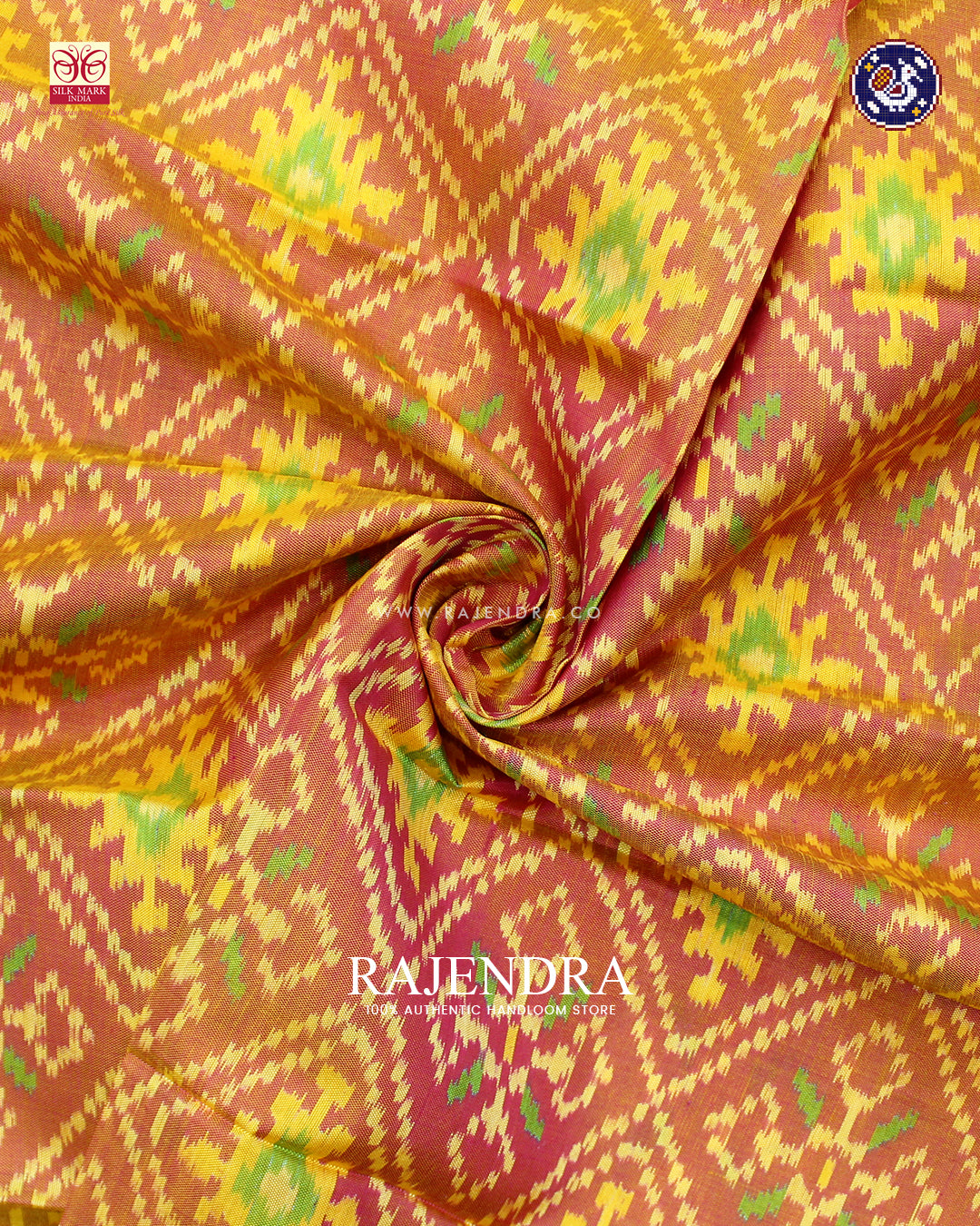 Traditional Panchanda Design Mustard Yellow Rajkot Patola Dupatta