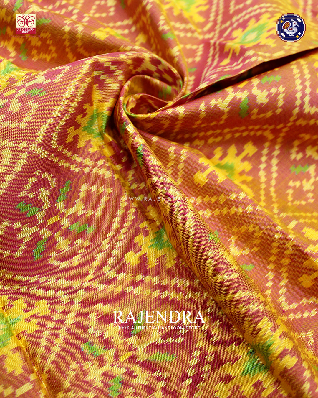 Traditional Panchanda Design Mustard Yellow Rajkot Patola Dupatta