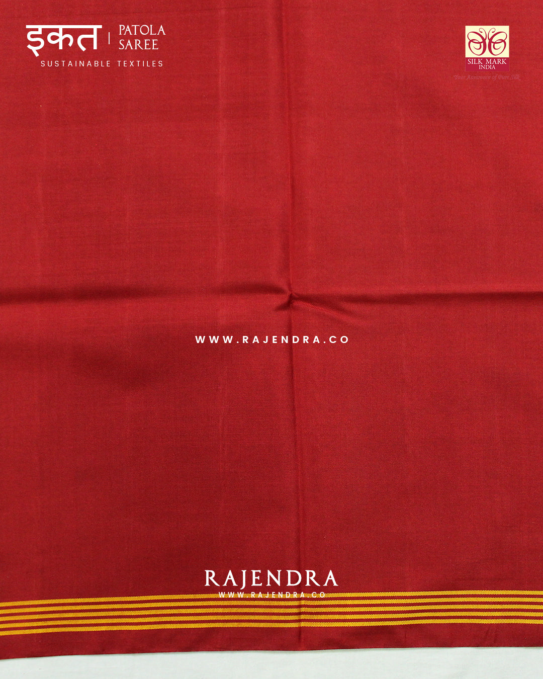 Traditional Nari Kunjar Red and Maroon Semi Double Ikat Rajkot Patola Saree