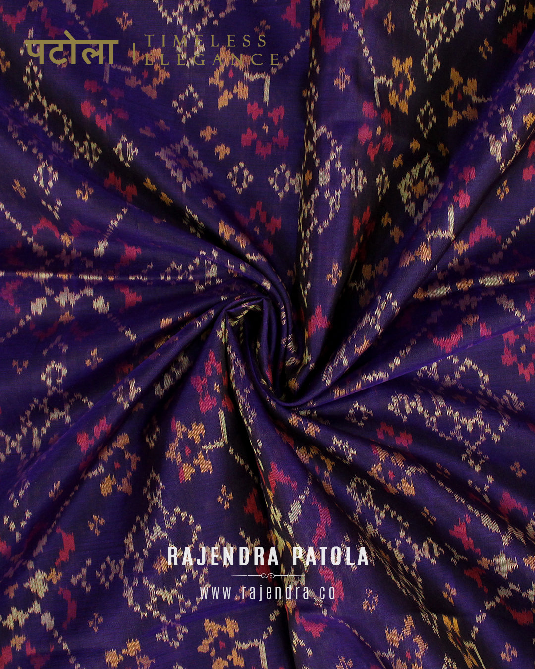 Traditional Navratna Bhat purple Single Ikat Rajkot Patola Saree