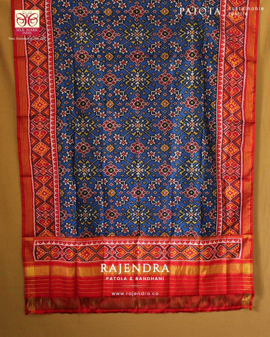 Traditional Navratna Bhat Semi Double Weave Rajkot Patola Dupatta