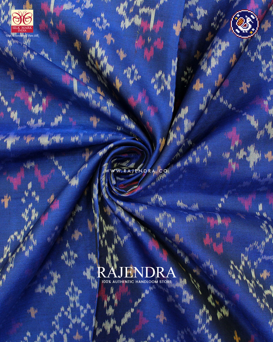 Traditional Navratna Design Blue Rajkot Patola Saree