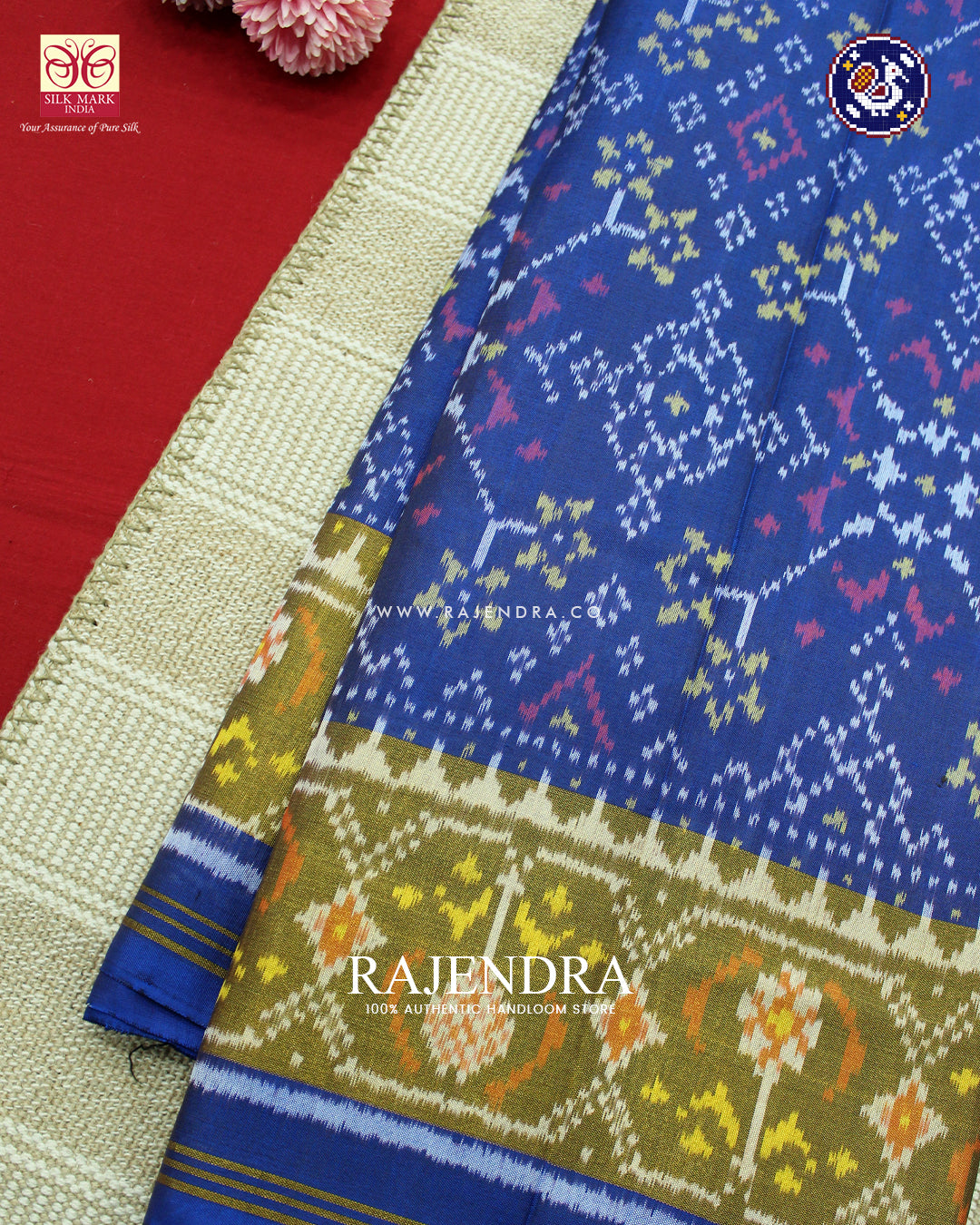 Traditional Navratna Design Blue Rajkot Patola Saree