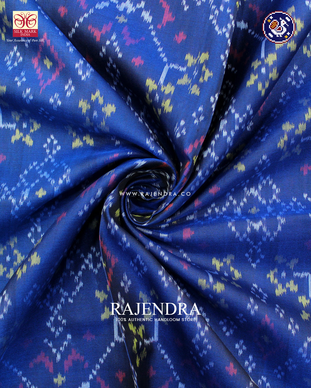 Traditional Navratna Design Blue Rajkot Patola Saree