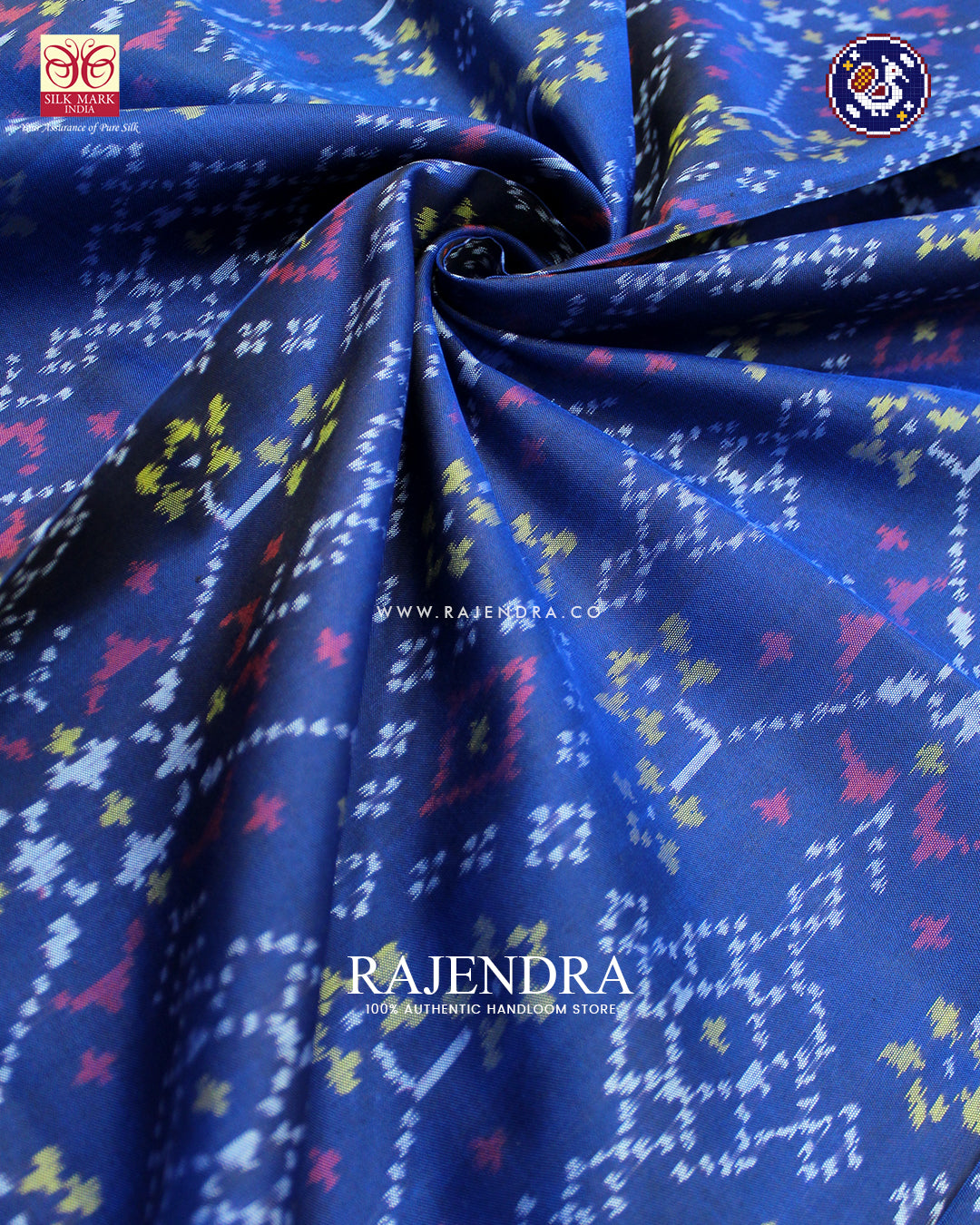 Traditional Navratna Design Blue Rajkot Patola Saree