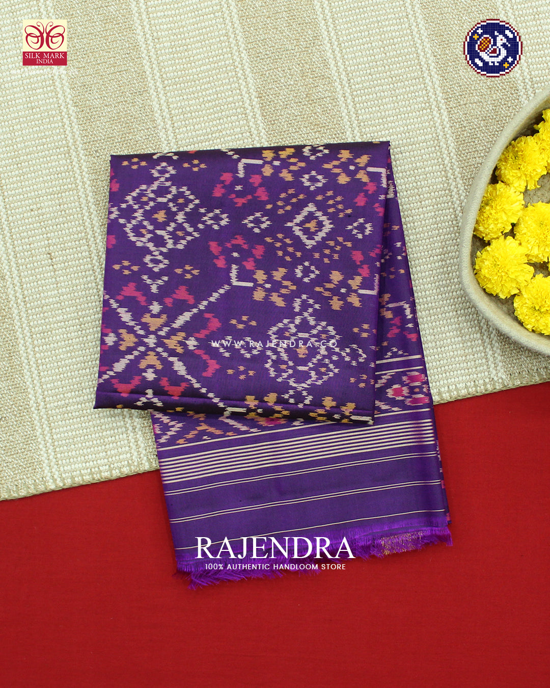 Traditional Navratna Design Purple Rajkot Patola Dupatta