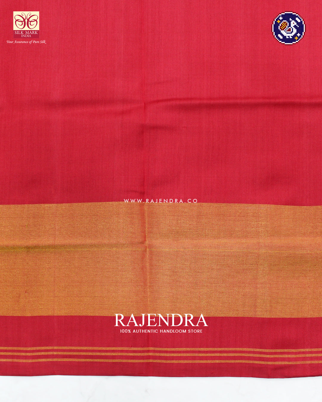 Traditional Navratna Design Red Rajkot Patola Saree