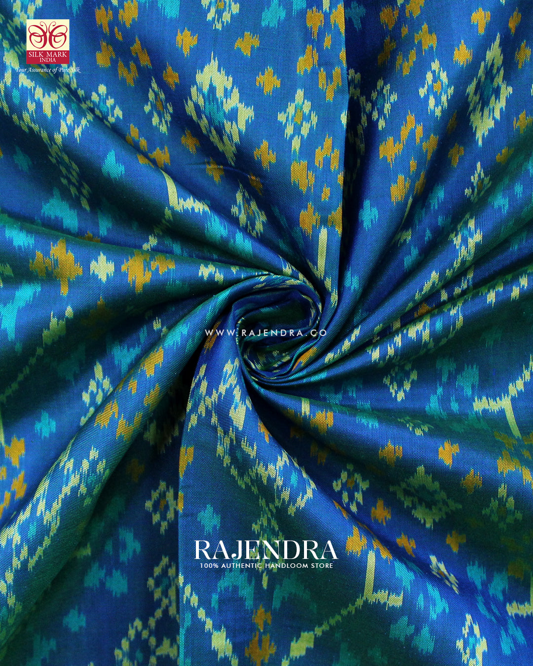 Handwoven Navratna Bhat Single Ikkat Rajkot Patola Saree